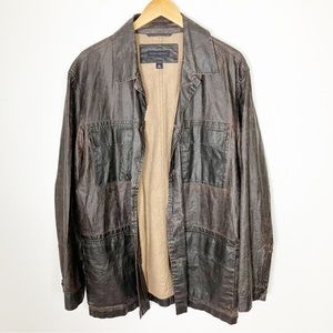 Banana Republic pressed linen leather Jacket